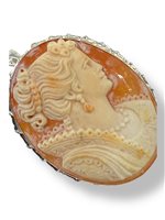 Brooch Mandile 1922 Woman Cammei  in Silver Conchiglia 2MSPC2 - 2MSPC2